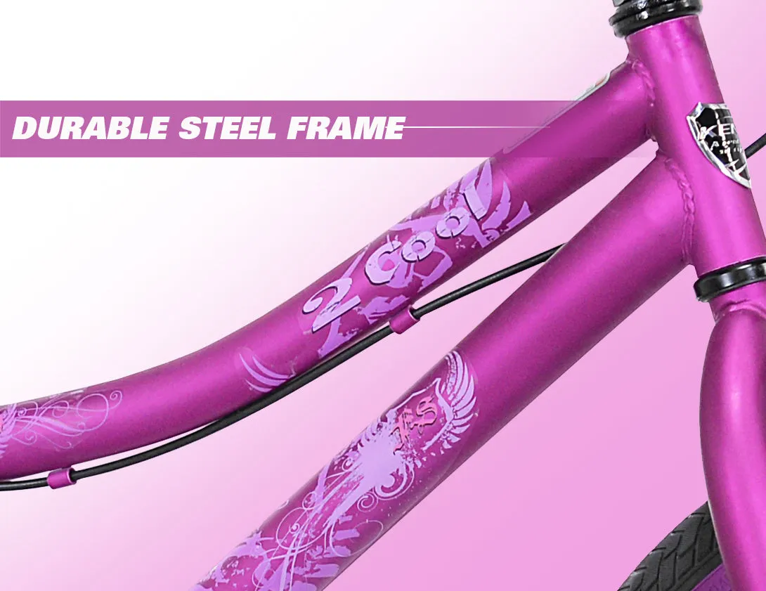 20" Girl's 2 Cool BMX Bike w/ Front Pegs, Satin Purple Graphics, Ages 8-12