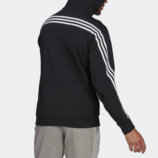 adidas Long Sleeves Zipper Hooded Jacket Black