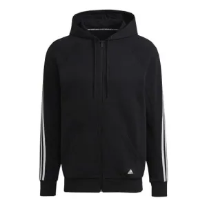 adidas Long Sleeves Zipper Hooded Jacket Black
