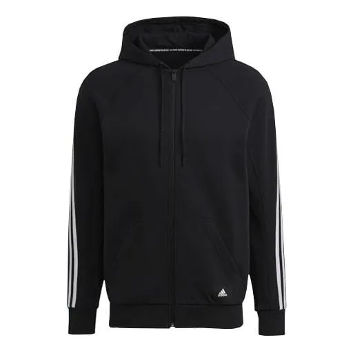 adidas Long Sleeves Zipper Hooded Jacket Black