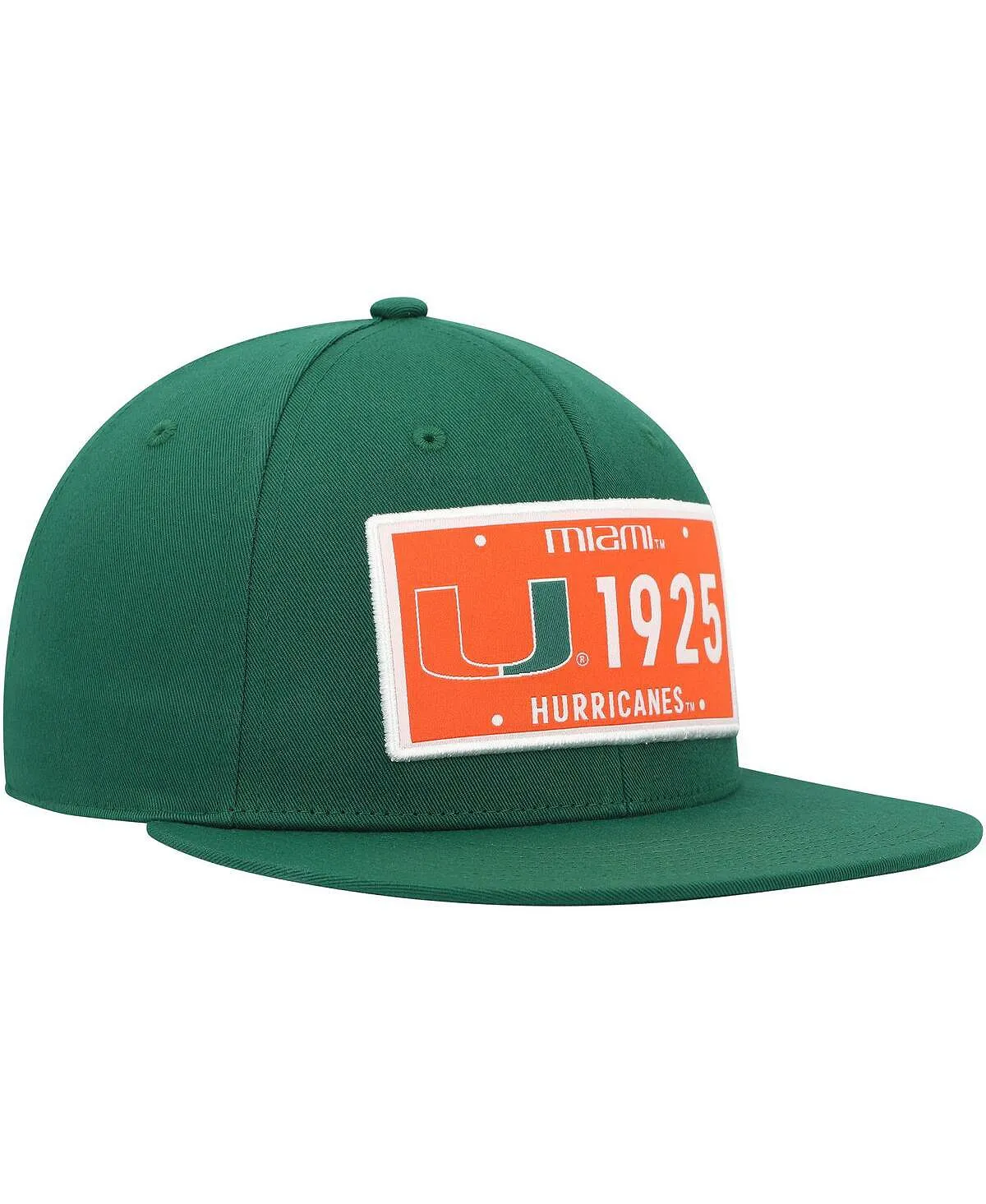 adidas Men's Green Snapback Miami Hurricanes Seted Cap