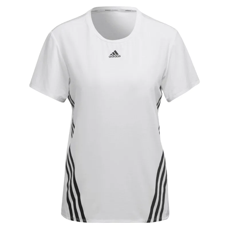 Adidas Women's White 3 Stripe T-Shirt
