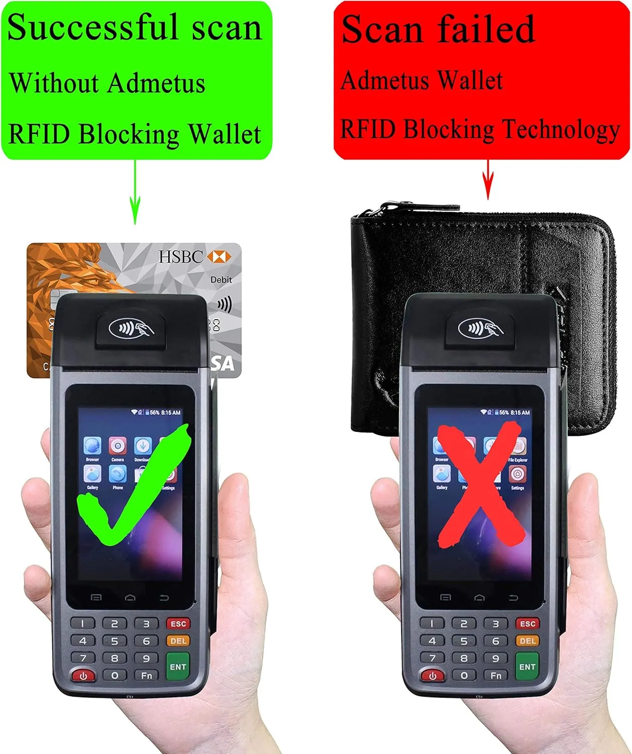 Admetus Men's Genuine Leather Short Zip-around Bifold Wallet
