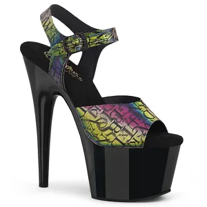 Adore-708N-LTP Green-Purple TPU/Black, 7" Heels