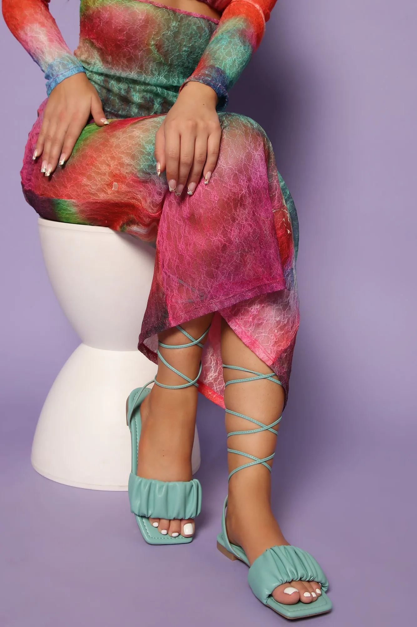 Allison Wrap Up Sandals - Teal