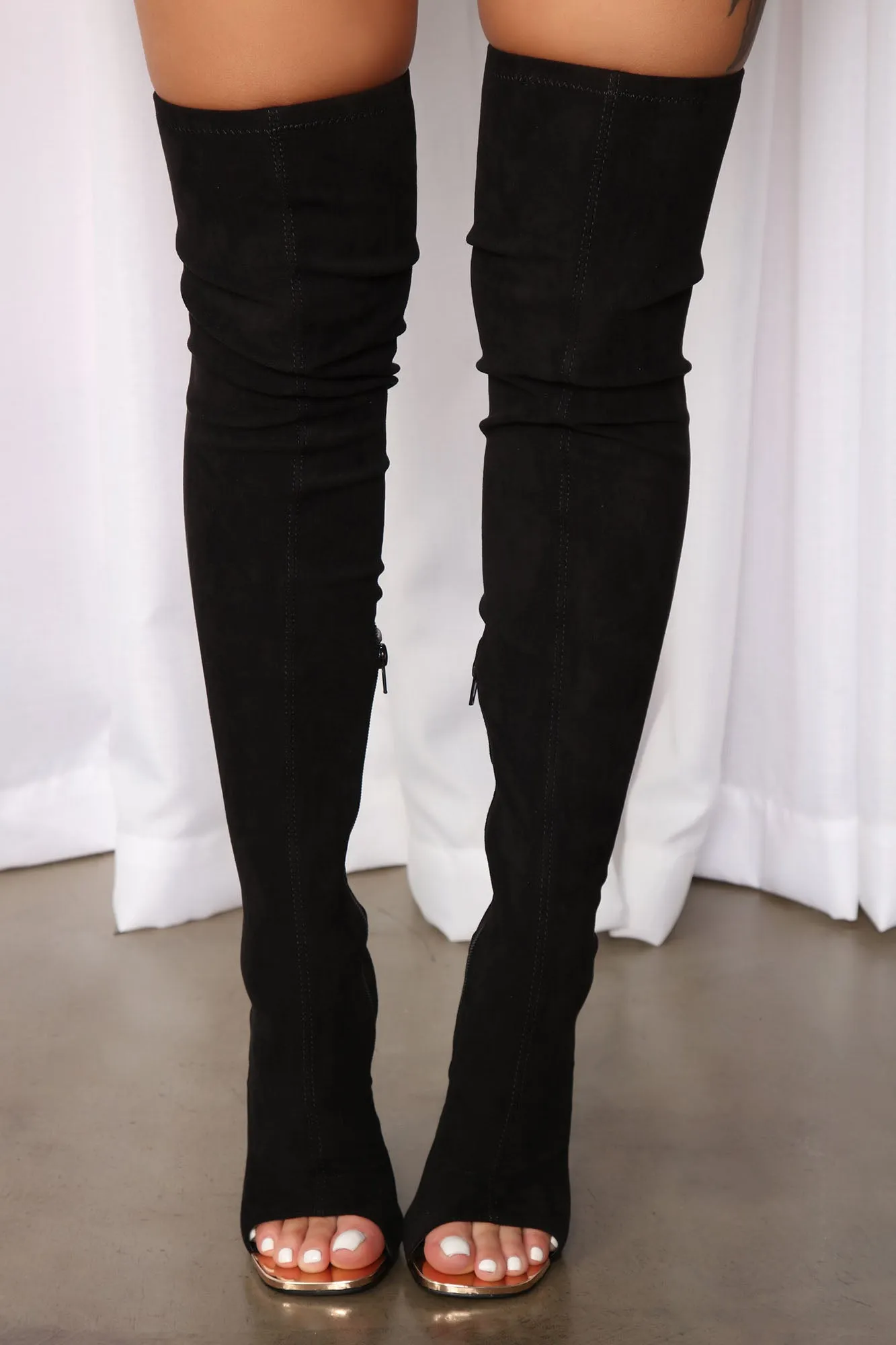 Always Come Back Over The Knee Boots - Black