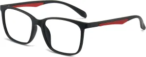 ANRRI Blue Light Blocking Glasses, Anti Eyestrain Lens Lightweight Frame Eyeglasses, Black Fream Red Temple, Men/Women ANRRI Blue Light Blocking Glasses, Anti Eyestrain Lens Lightweight Frame Eyeglasses, Black Fream Red Temple, Men/Women