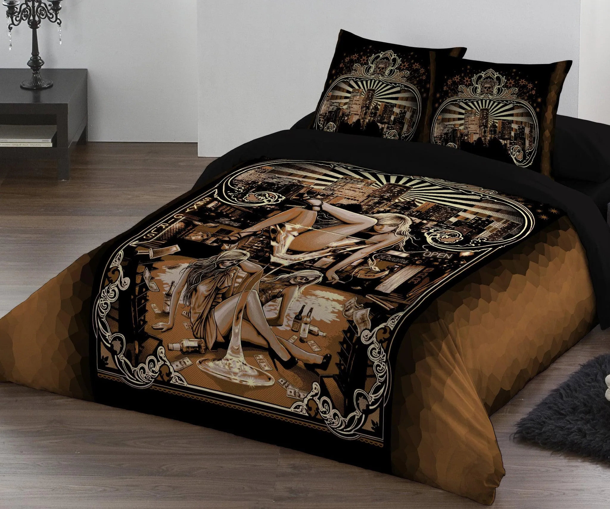 Autumn Bedroom Decor HOLLYWOOD Nights -Duvet & Pillow Covers Set- UK King/US Queen