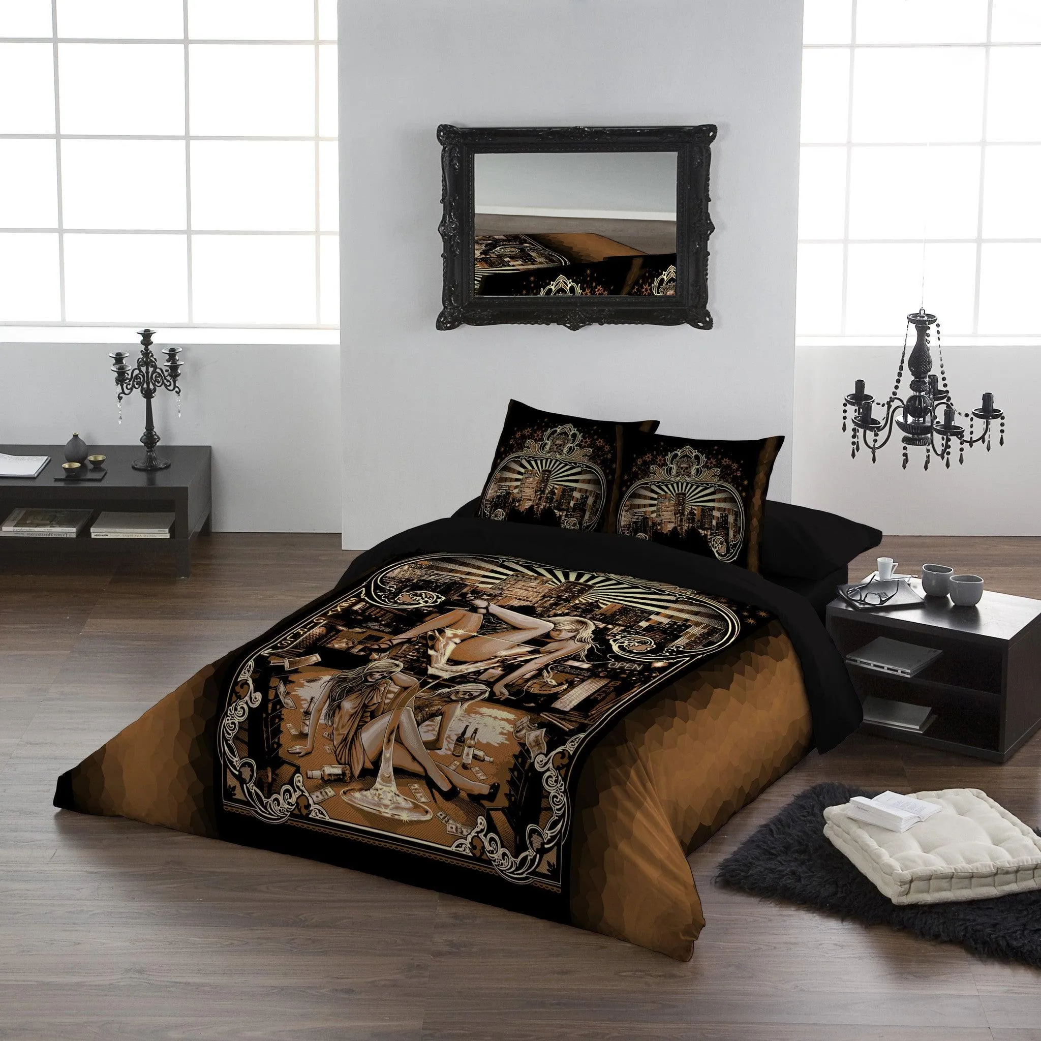 Autumn Bedroom Decor HOLLYWOOD Nights -Duvet & Pillow Covers Set- UK King/US Queen