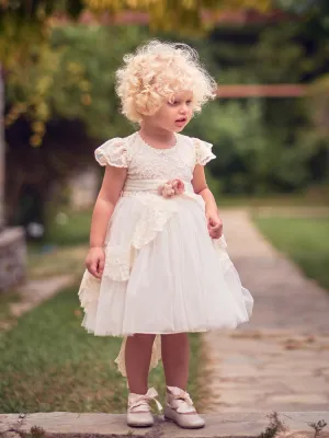 Baptism Girl's lace dress - LADY Ivory