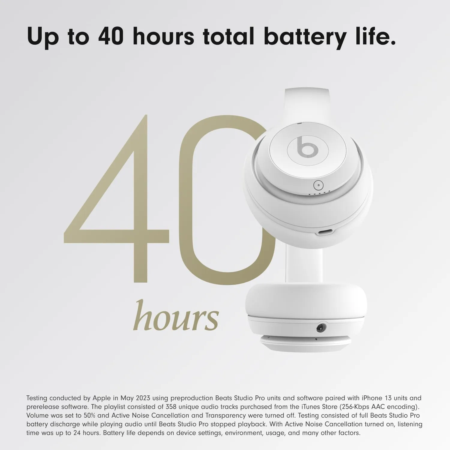 Beats Studio Pro with AppleCare  for Headphones (2 Years) - Matte White
