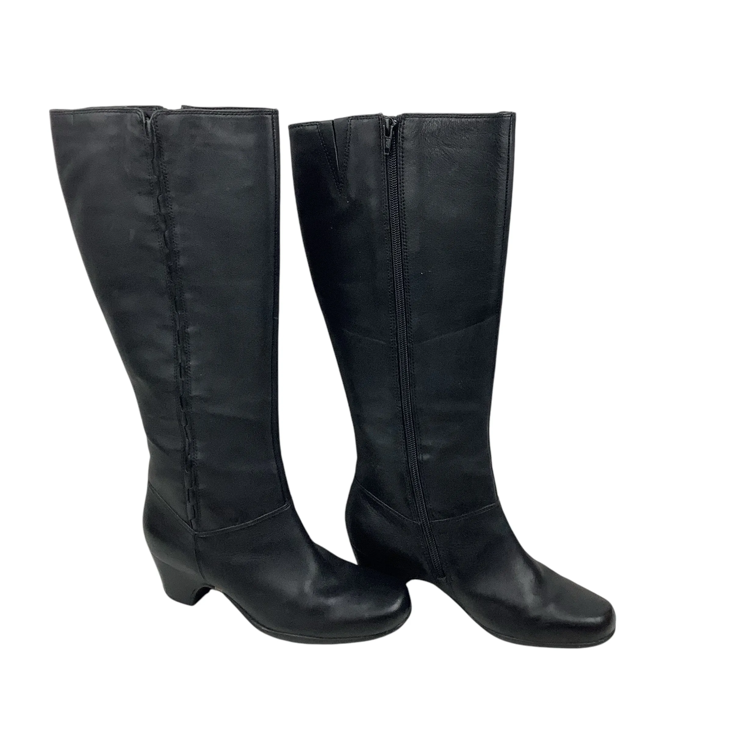 Boots Knee Heels By Clarks In Black, Size: 7.5