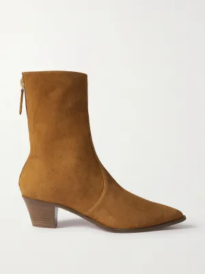 Brown suede ankle boots