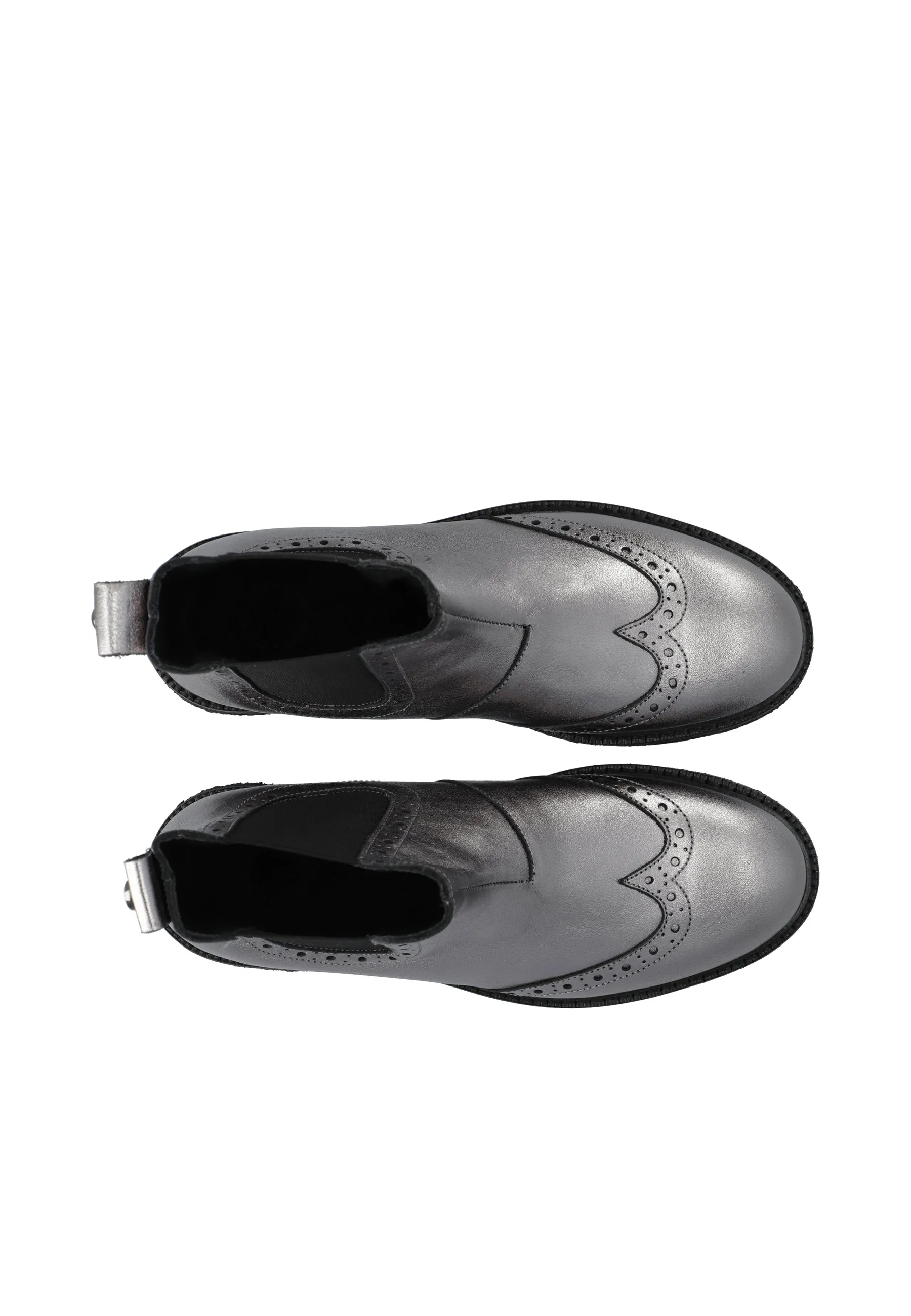 CASBETTY Brogue Chelsea Boot Metallic Leather