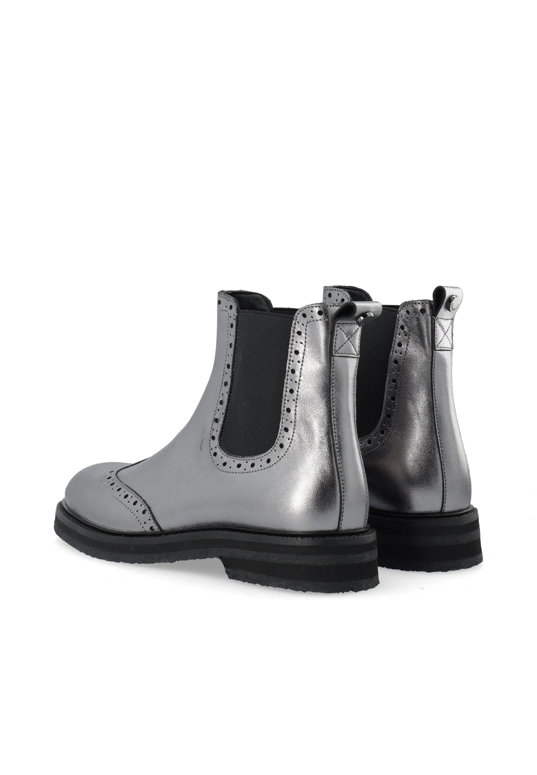 CASBETTY Brogue Chelsea Boot Metallic Leather