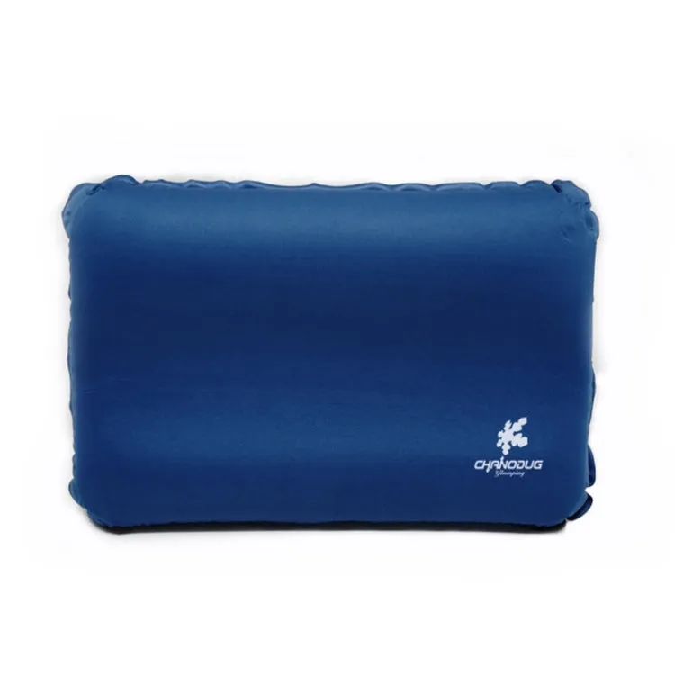 CHANODUG Camping Travel Portable Automatic Inflatable Foam Pillow(Navy Blue)