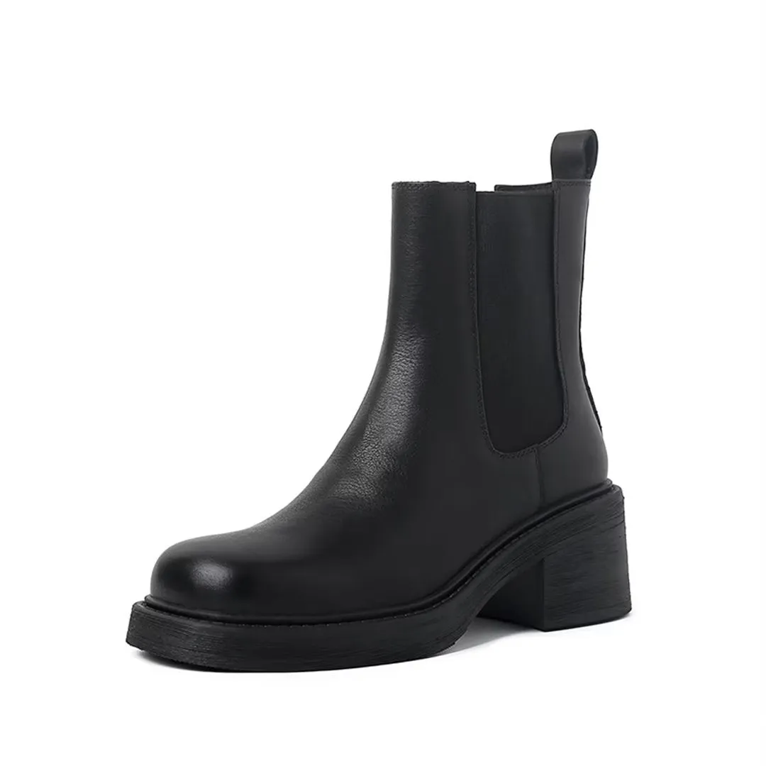 Chic Elegance Ankle Leather Boots