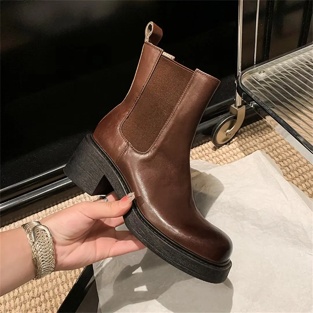 Chic Elegance Ankle Leather Boots