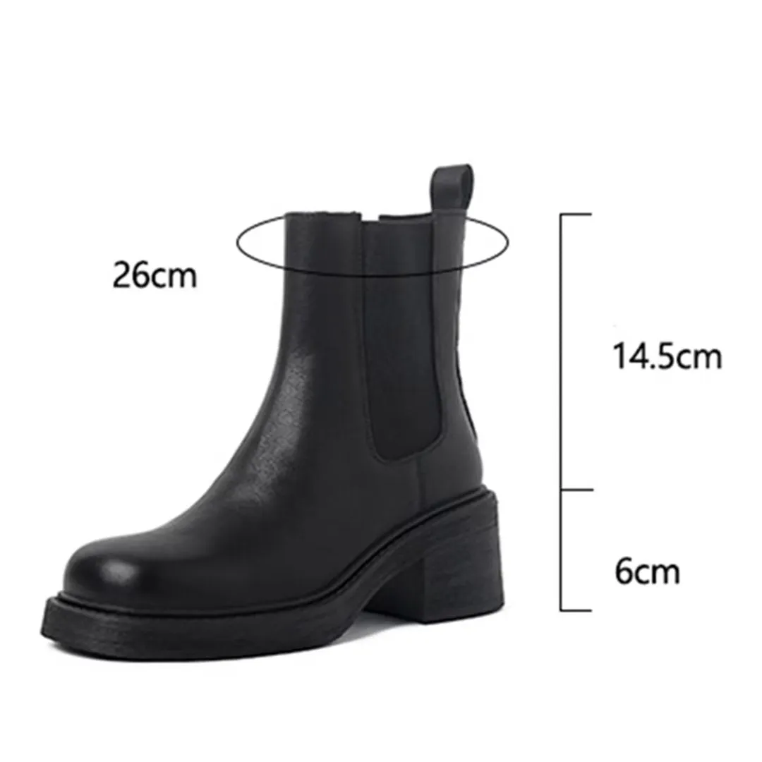 Chic Elegance Ankle Leather Boots