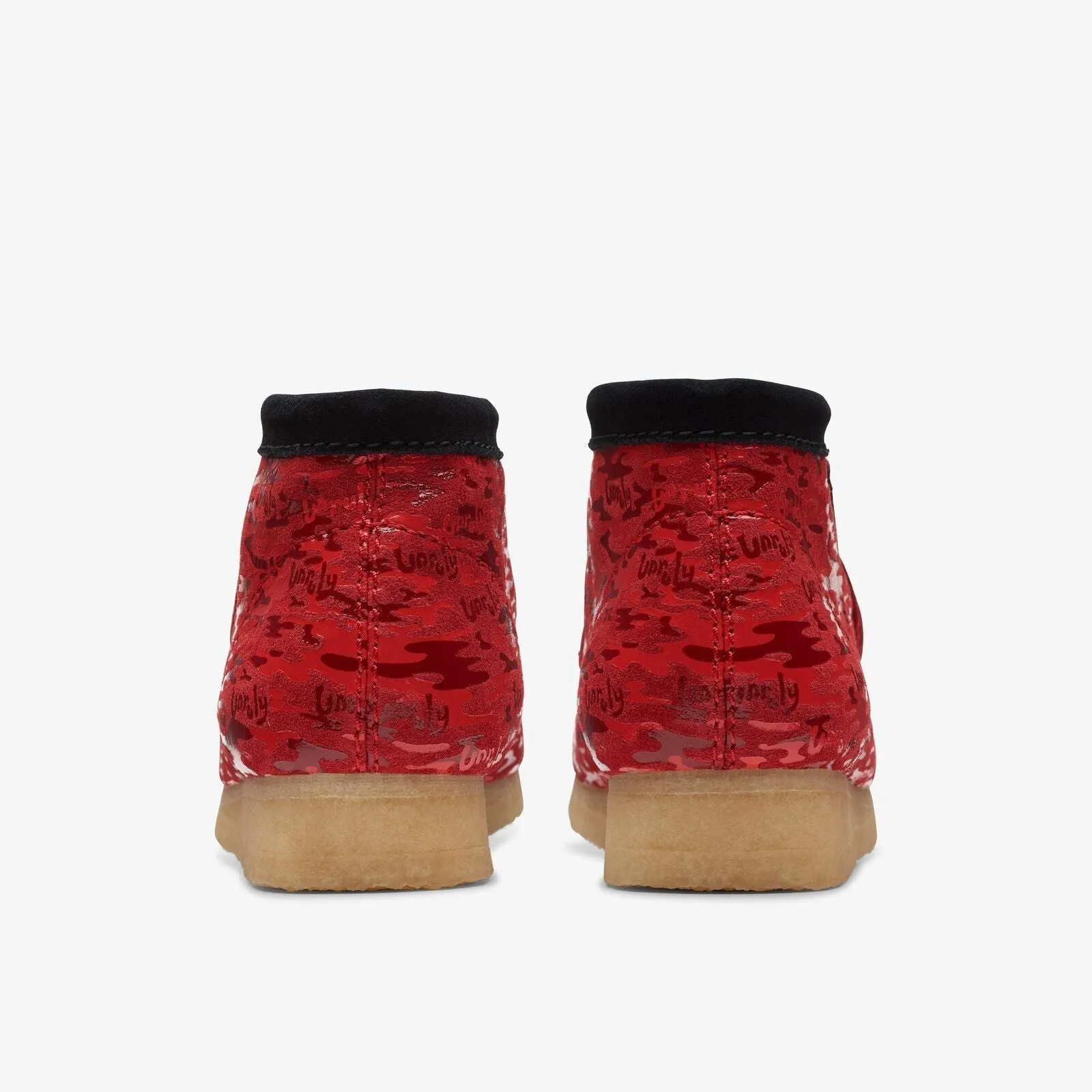 Clarks Originals Wallabee Boot x Popcaan Collab Black and Red Camo Suede 26175816