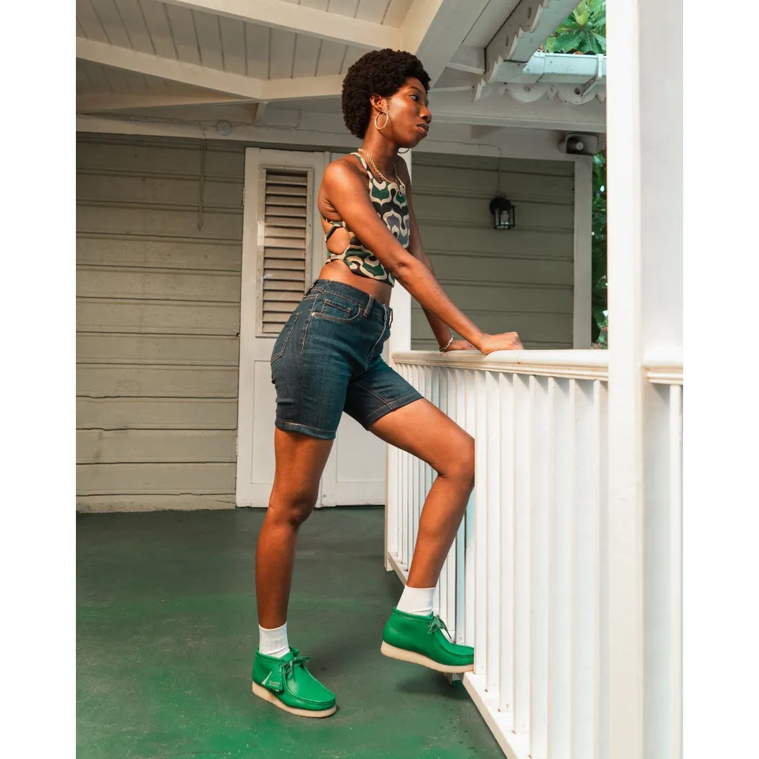 〈Clarks〉Wallabee boot / Cactus Green Lea (Womens)