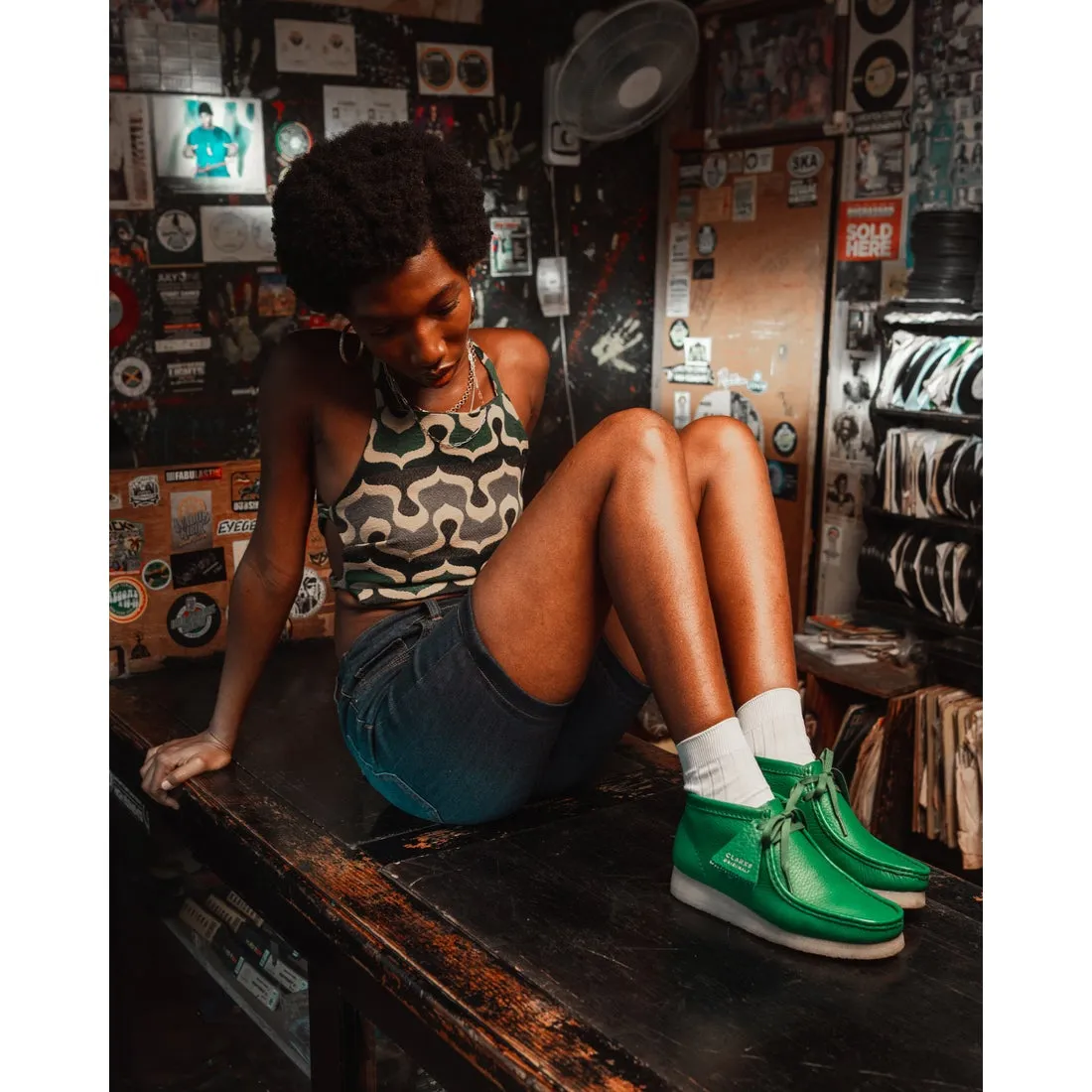 〈Clarks〉Wallabee boot / Cactus Green Lea (Womens)