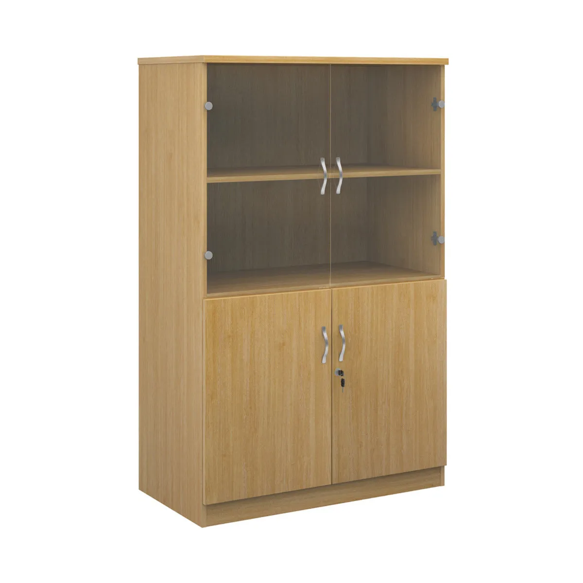 Deluxe Three or Four Shelf 1020mm Wide Combination Bookcase with Glass Doors