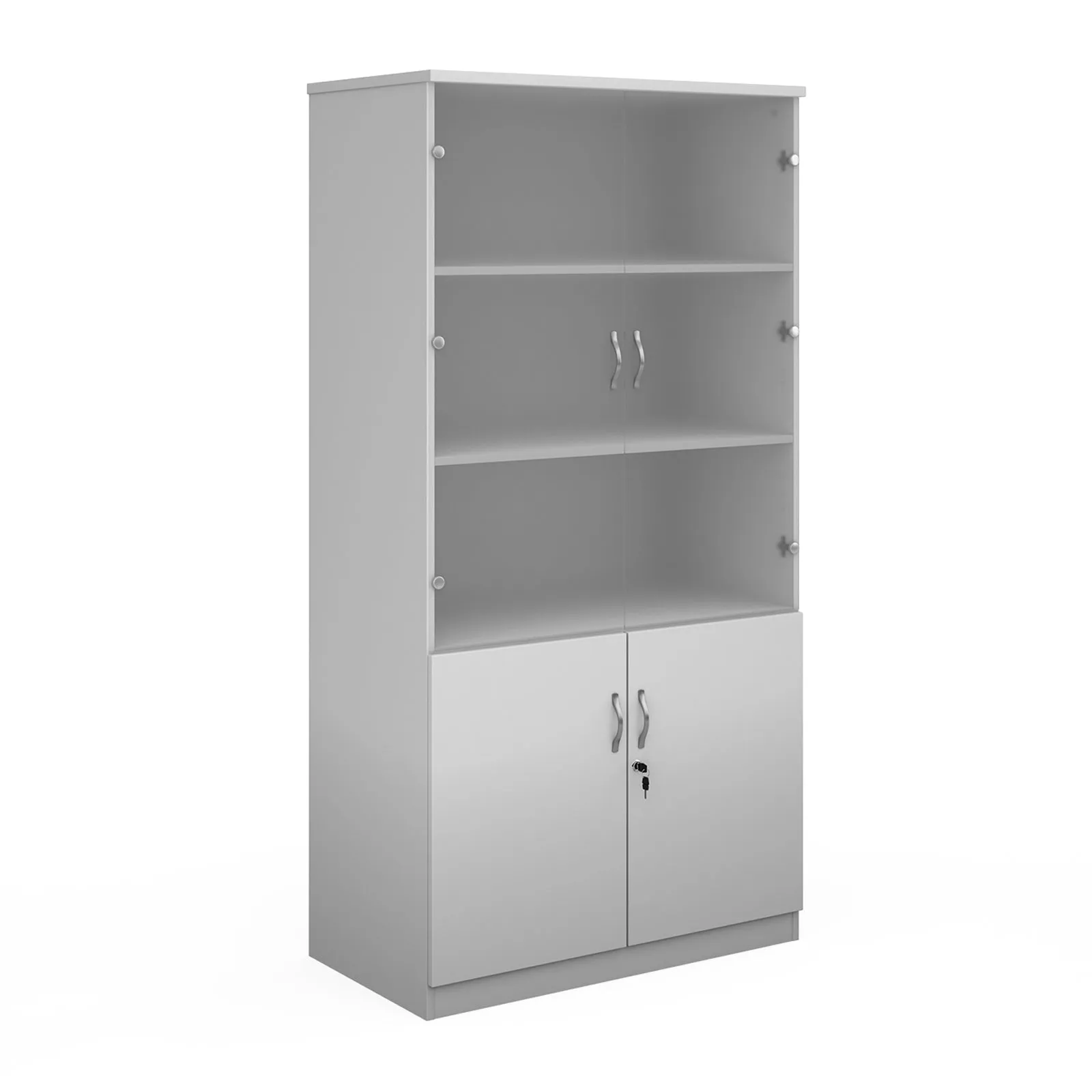 Deluxe Three or Four Shelf 1020mm Wide Combination Bookcase with Glass Doors