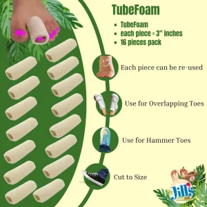 Dr. Jill's Foot Pads, Y2050, Tubefoam, 3 Inch Pieces, 16 Count, Size Small, 5/8"