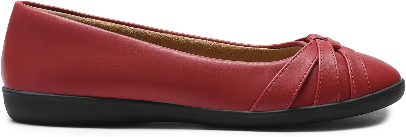 DREAM PAIRS Womens Ballet Flats, Comfortable Round Toe Slip on Dressy Work Office Shoes with Arch Support