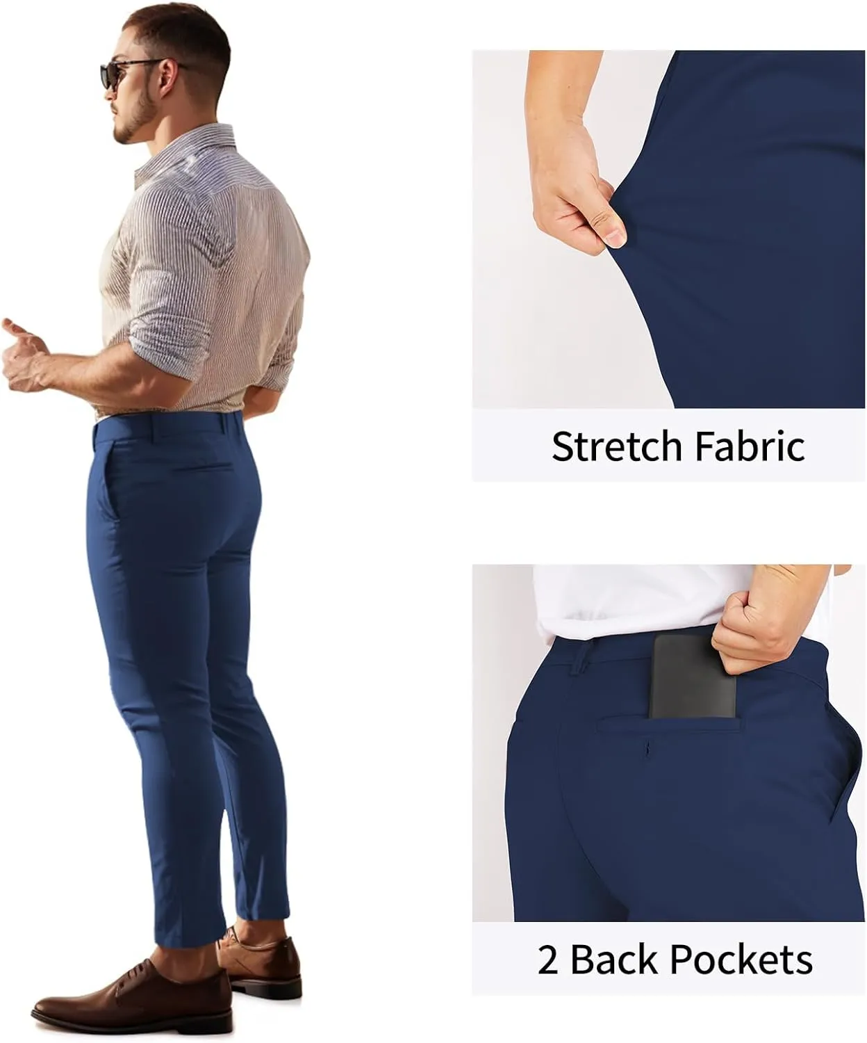 GINGTTO Mens Dress Pants Slim Fit Stretch Formal Pants for Men