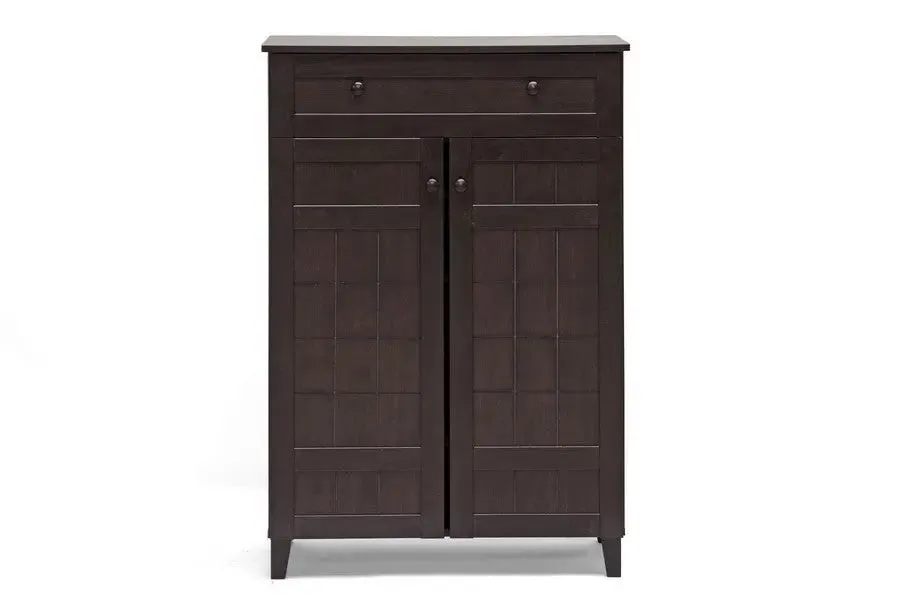 Glidden Dark Brown Wood Modern Shoe Cabinet (Tall)