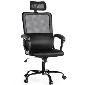 High Back Ergonomic Swivel Office Chair with Adjustable Headrest and Lumbar Support