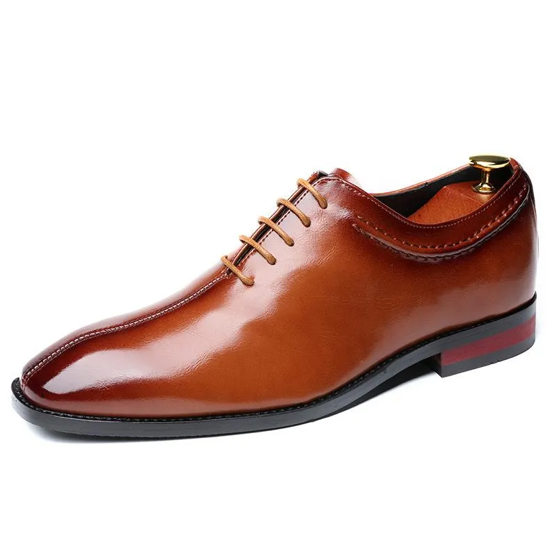 Italian handmade square toe business dress monk shoes