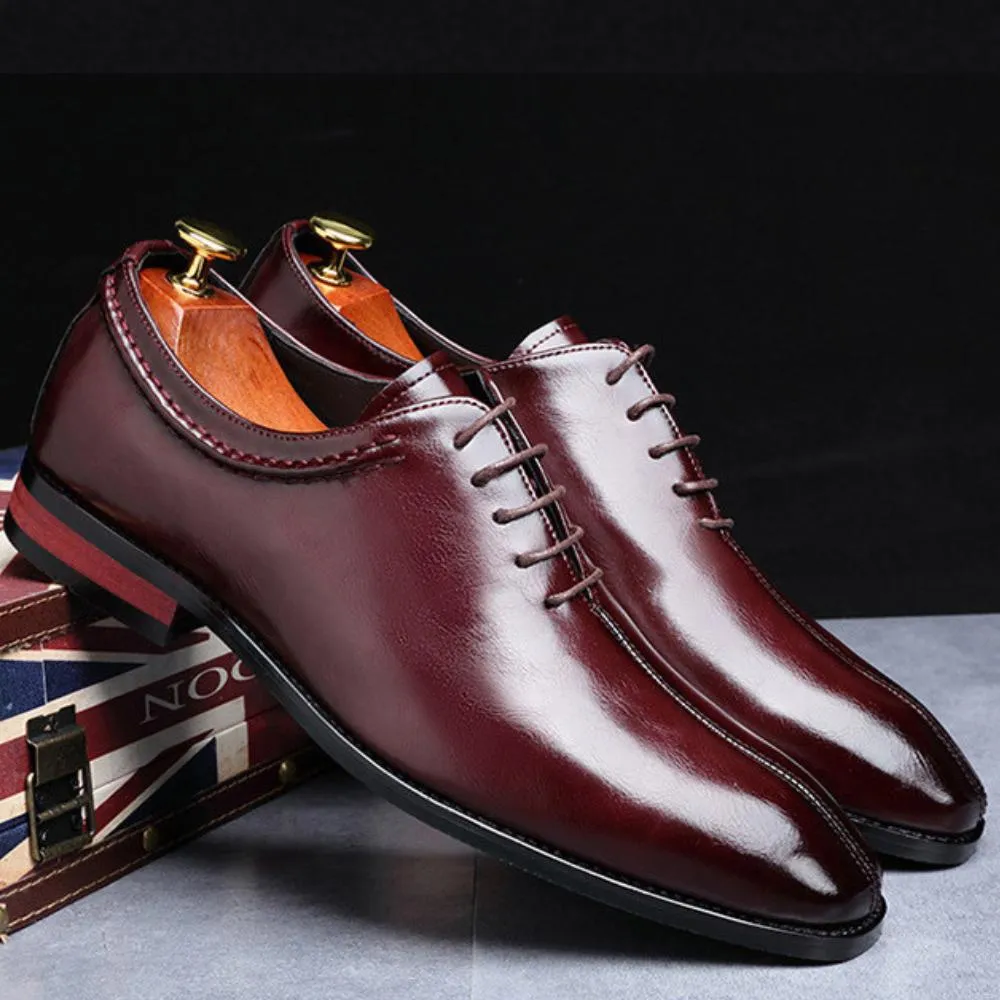 Italian handmade square toe business dress monk shoes