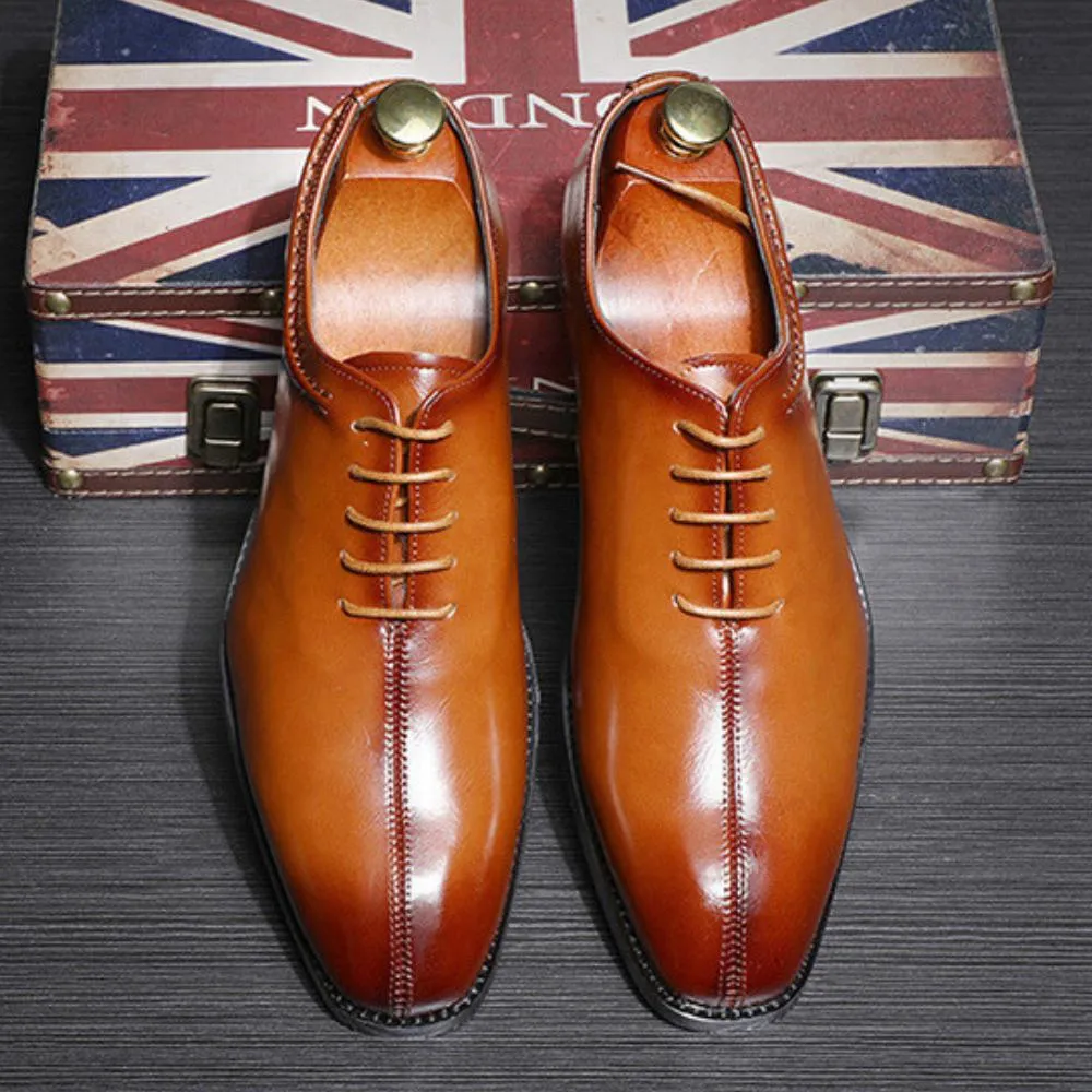 Italian handmade square toe business dress monk shoes