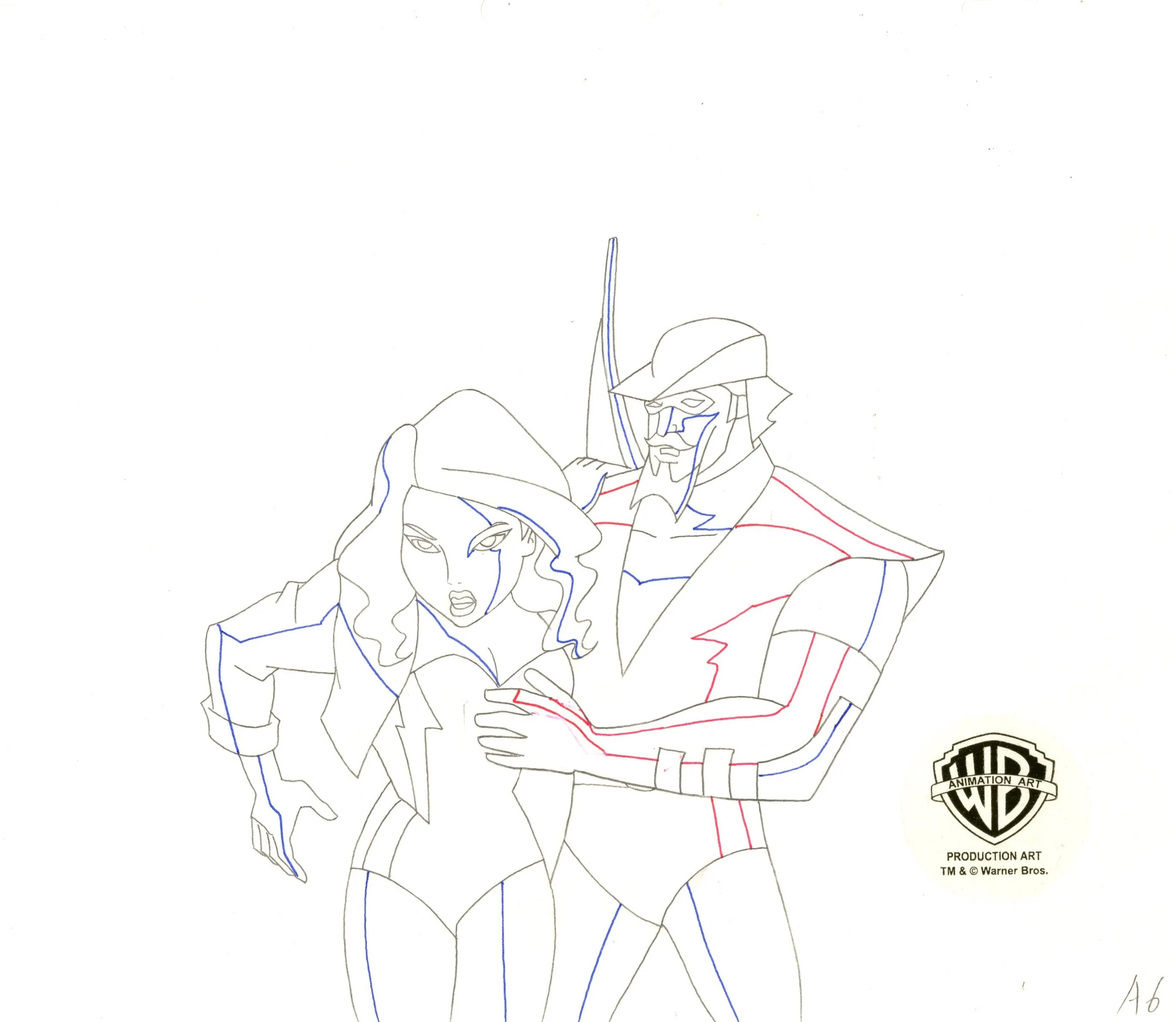 Justice League Unlimited Original Production Drawing: Black Canary, Green Arrow