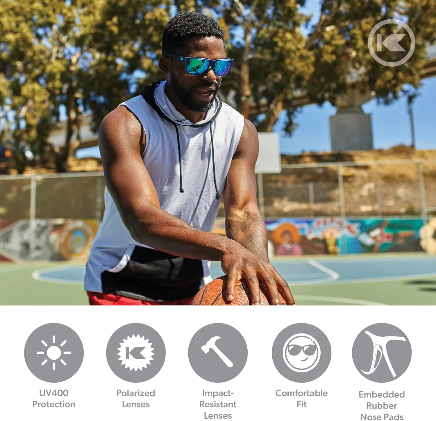 Knockaround Torrey Pines and Sport Polarized Sunglasses for Men & Women - Impact Resistant Lenses & Full UV400 Protection