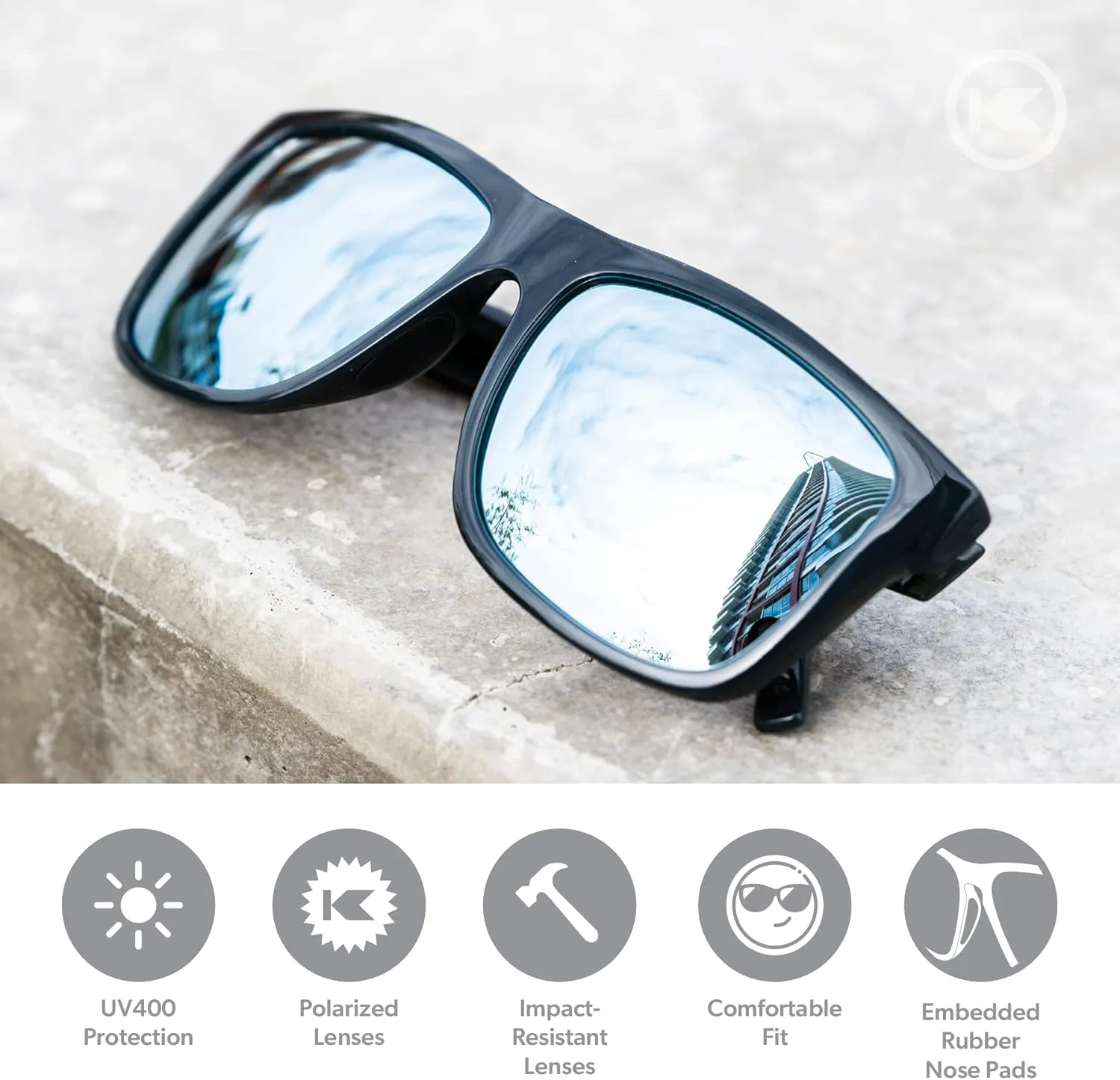 Knockaround Torrey Pines and Sport Polarized Sunglasses for Men & Women - Impact Resistant Lenses & Full UV400 Protection