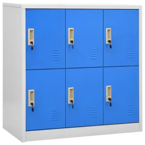 Locker Cabinet Light Grey and Blue 90x45x92.5 cm Steel