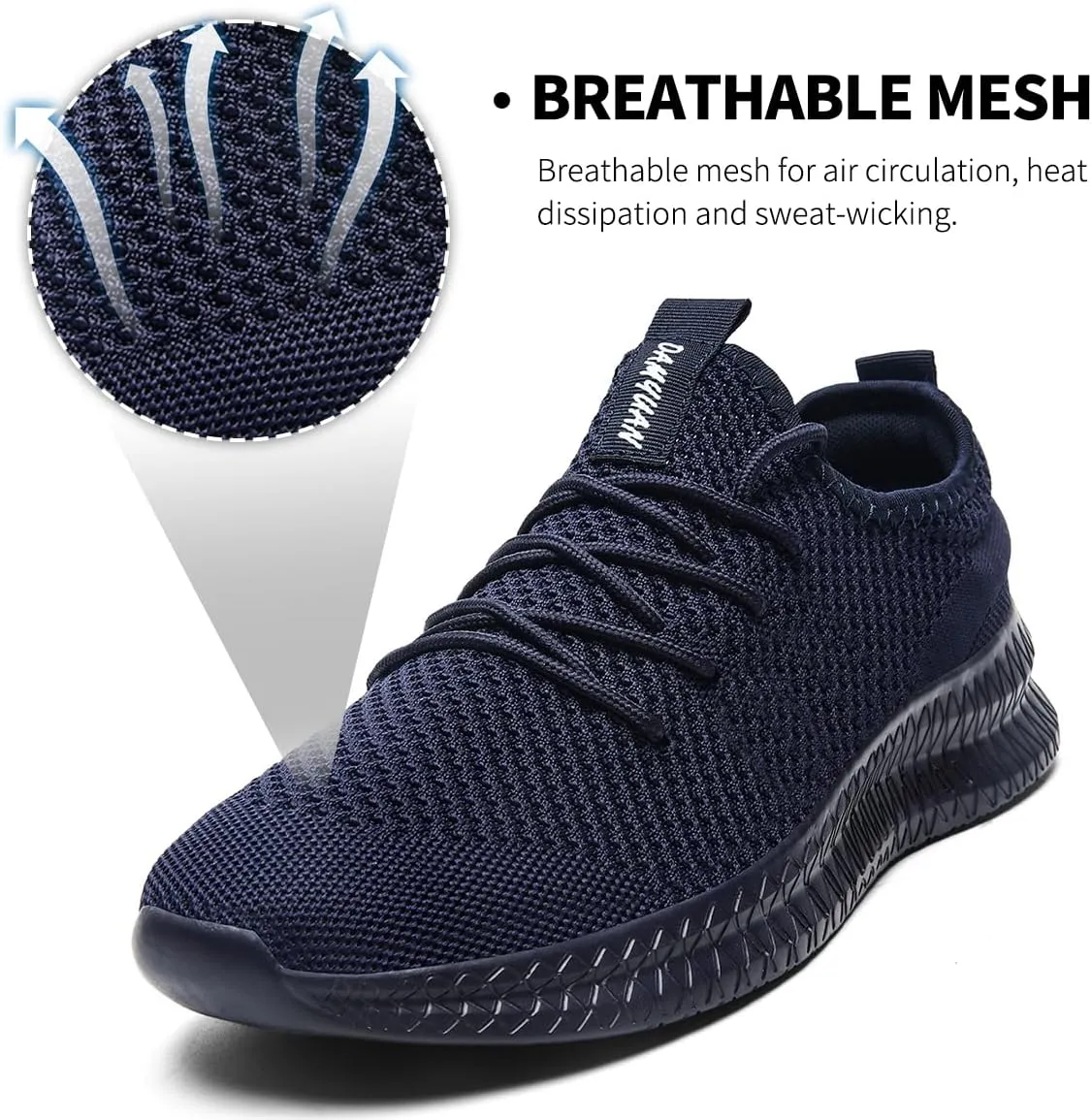 Men's Athletic Shoes Running Gym Training Sneakers Lightweight Cushioned Non-Slip Breathable Multi-Sport Versatile Shoes
