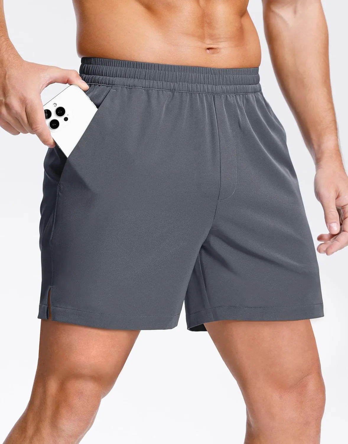 Men's Lightweight Athletic Shorts with Zipper Pockets 7"/5"/9" Gym Workout Running Quick Dry Tennis Shorts for Men