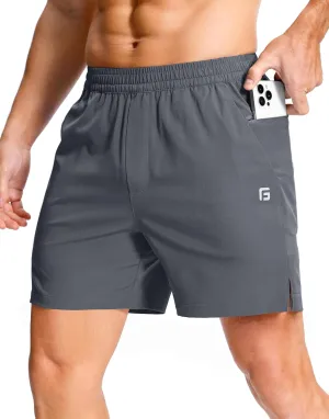 Men's Lightweight Athletic Shorts with Zipper Pockets 7"/5"/9" Gym Workout Running Quick Dry Tennis Shorts for Men