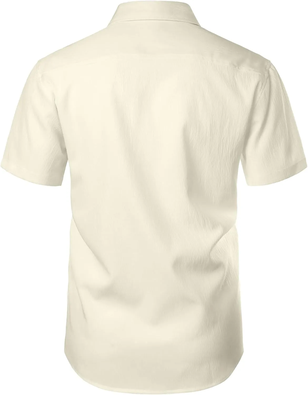 Men's Stretch Wrinkle Free Short Sleeve Texture Shirt Lightweight Summer Button Down Shirts for Beach Vacation