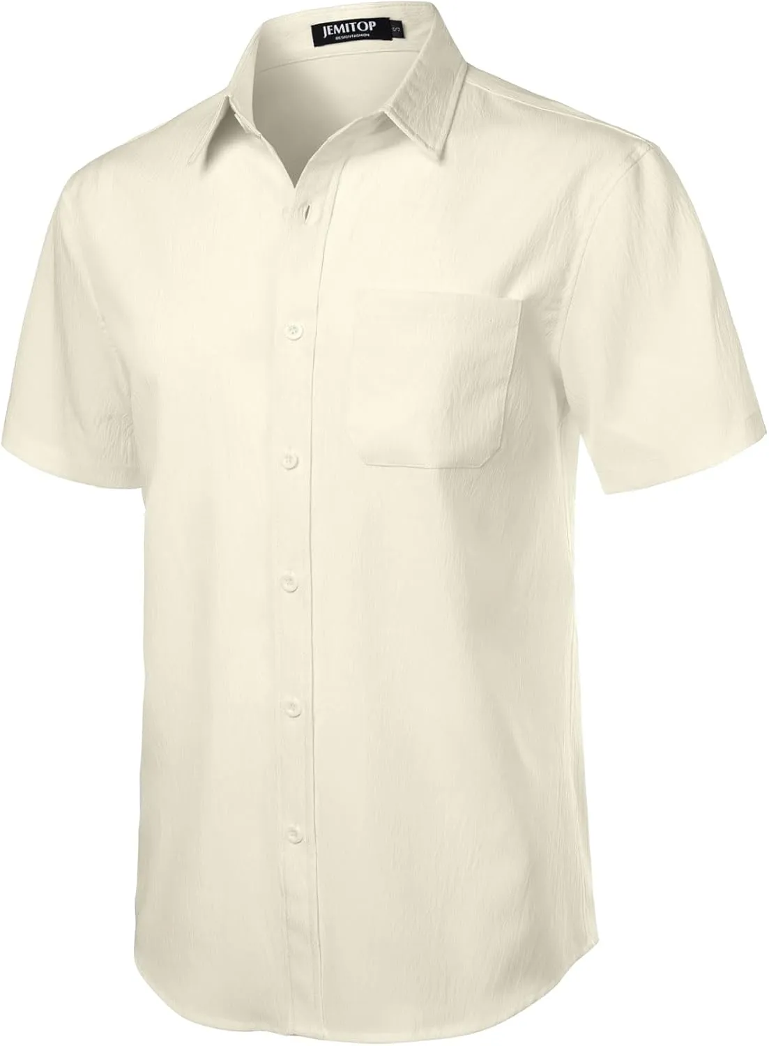 Men's Stretch Wrinkle Free Short Sleeve Texture Shirt Lightweight Summer Button Down Shirts for Beach Vacation