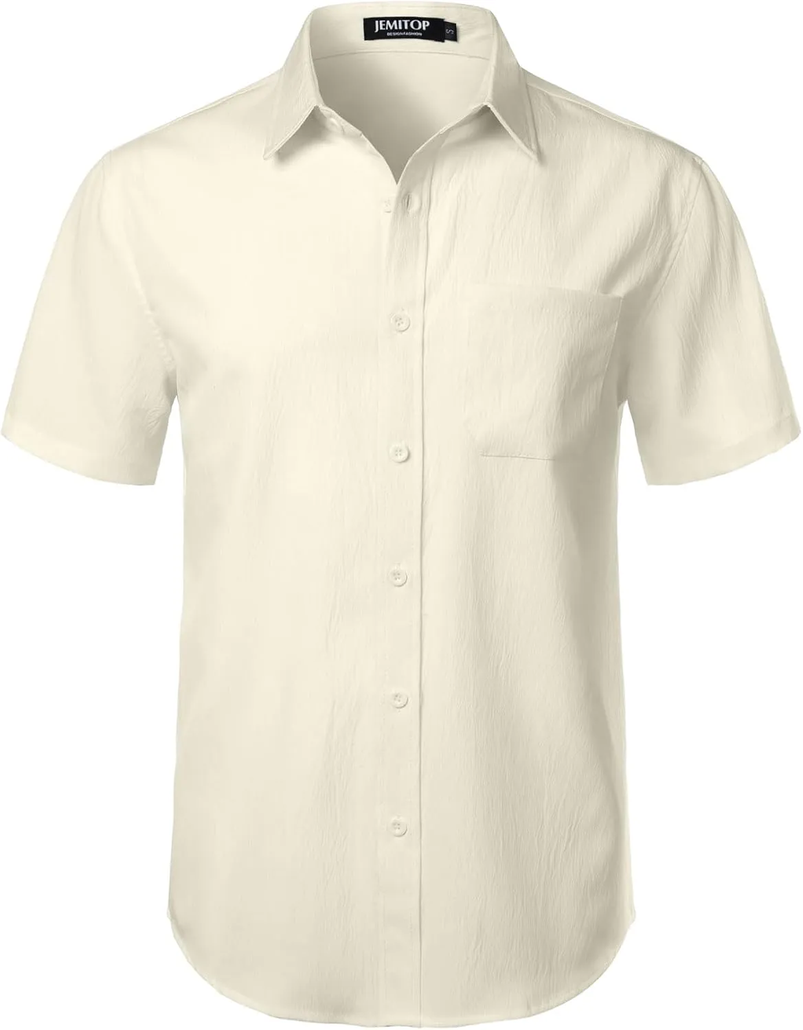 Men's Stretch Wrinkle Free Short Sleeve Texture Shirt Lightweight Summer Button Down Shirts for Beach Vacation