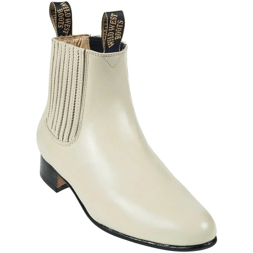 Men's Wild West Deer Skin Round Toe Charro Short Boot 26125104