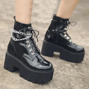 Metal Chain Ankle Boots