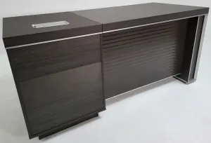 Modern Grey Oak Executive Office Desk with Built in Storage - 1600mm - BJS-X1616