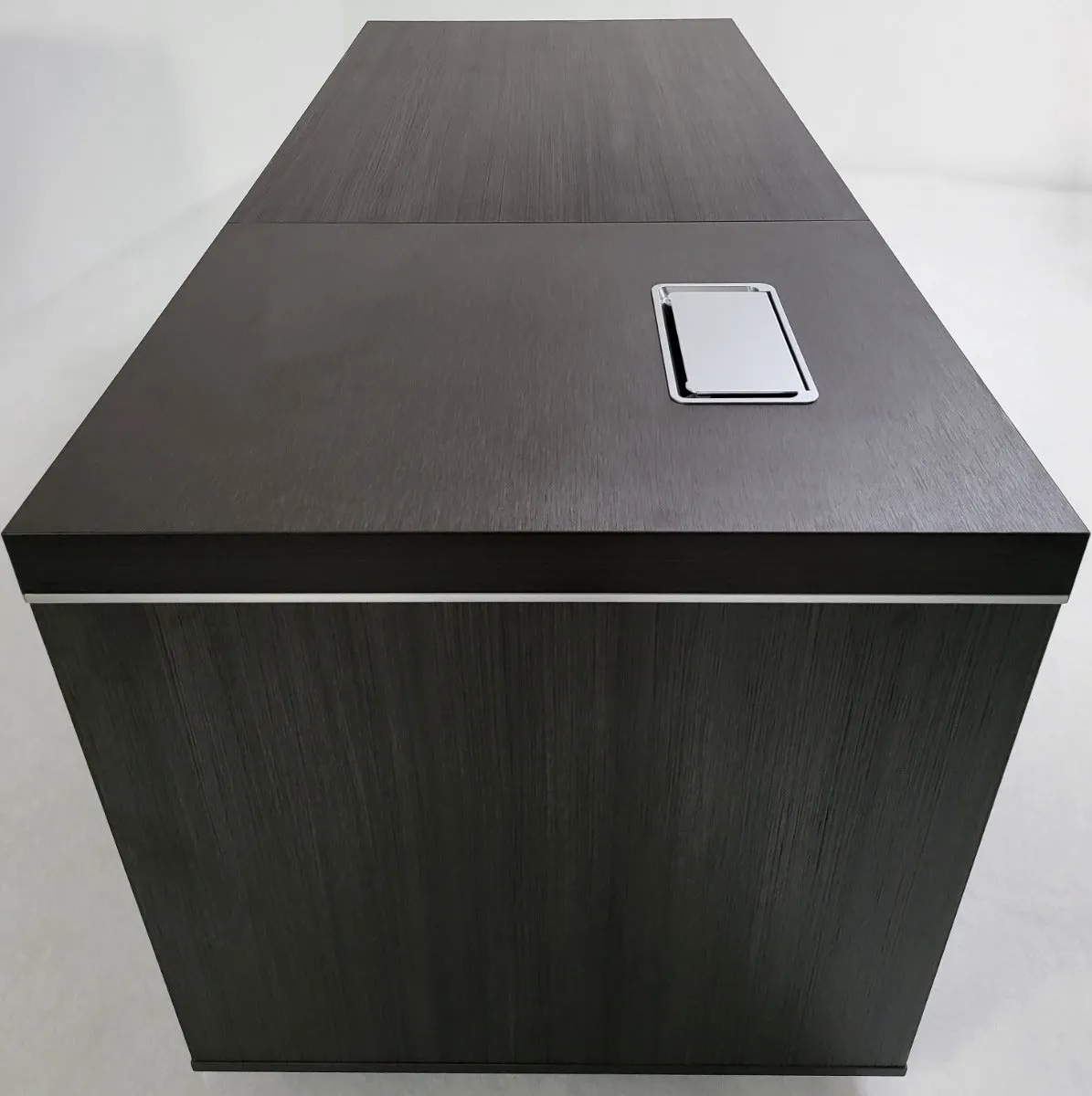 Modern Grey Oak Executive Office Desk with Built in Storage - 1600mm - BJS-X1616